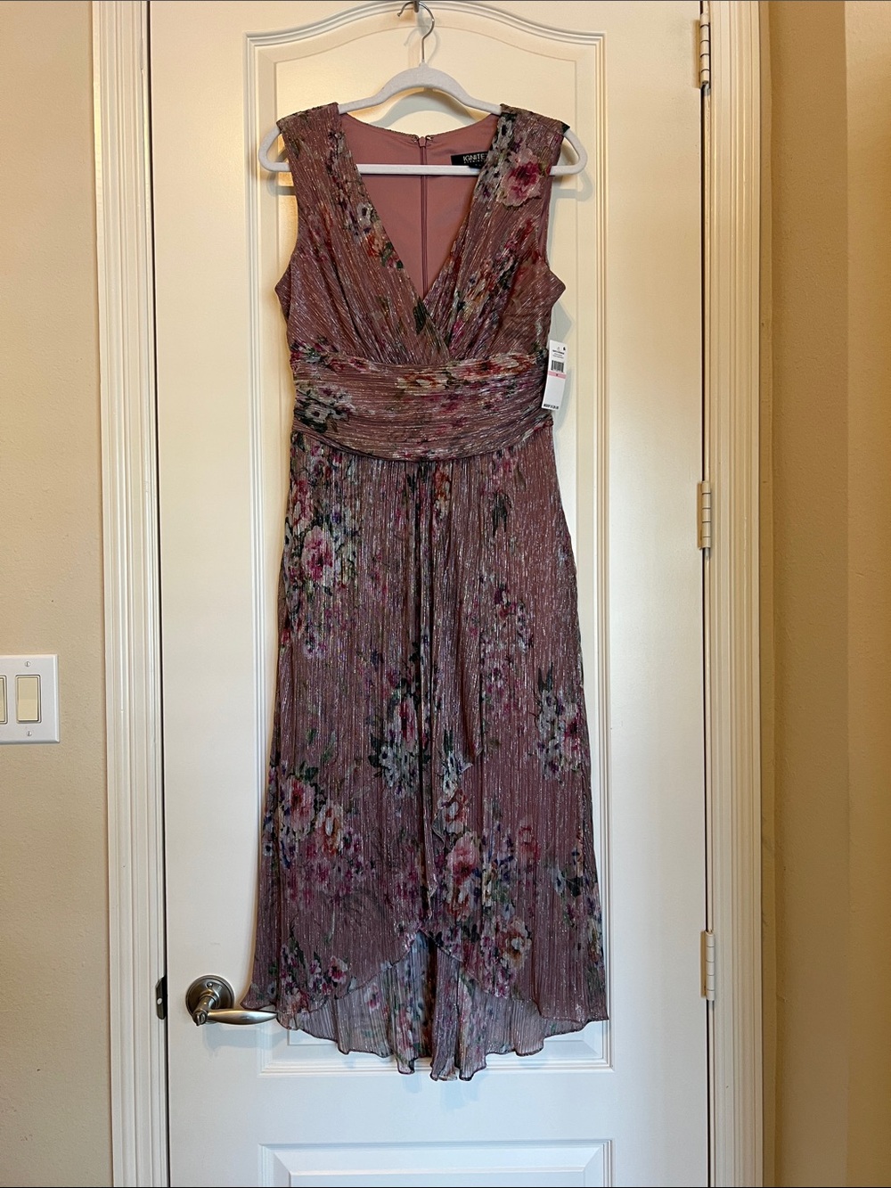 Ignite Evenings Floral V-Neck Dress in Dusty Rose